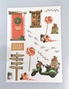 Elf Wall stickers. Ark med jule klistermærker. Arket måler ca. 29,5 cm. x 21 cm.